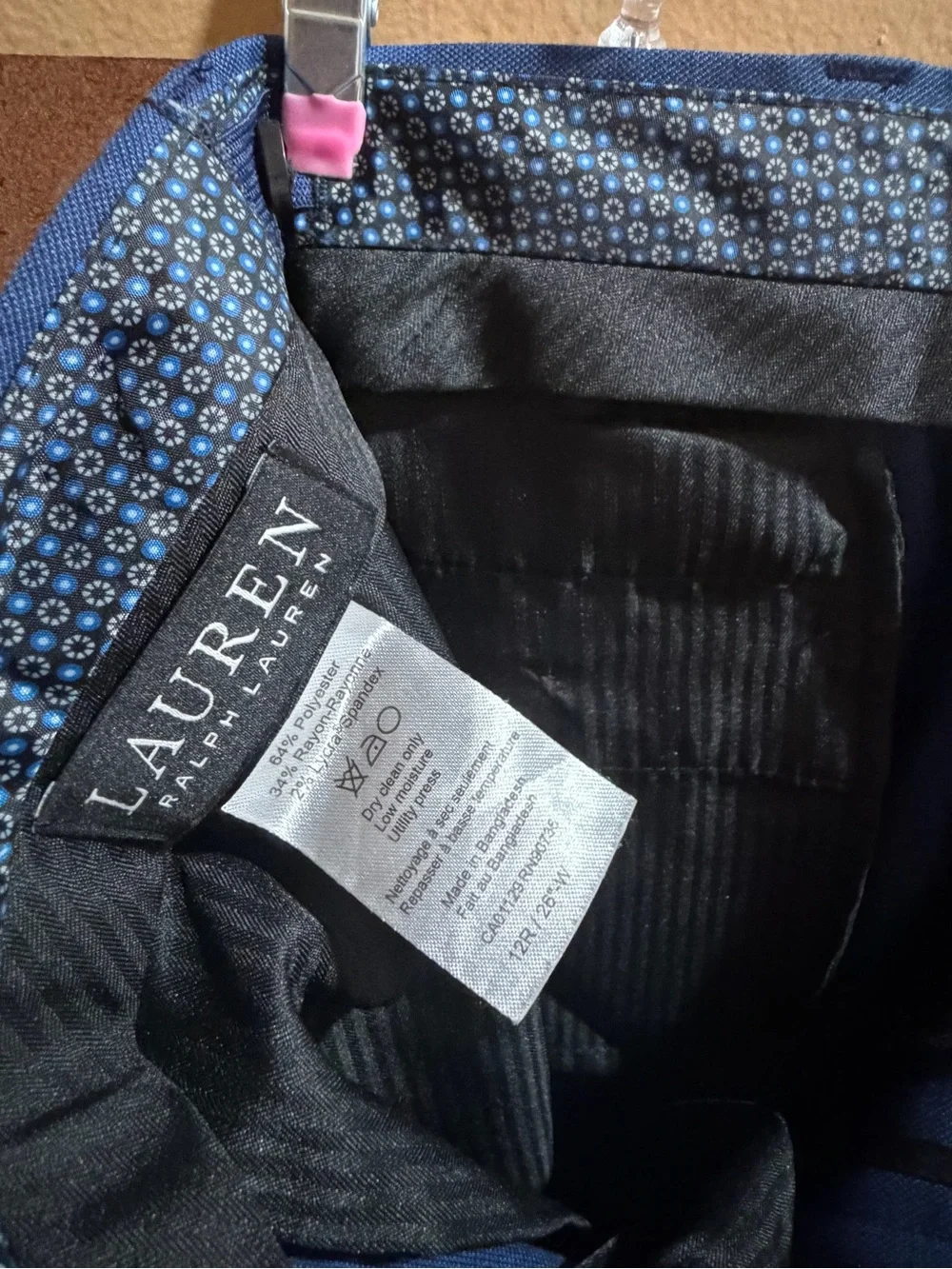 Laure Ralph Lauren boys 12R Royal Blue Dress Pants. Adjustable waist